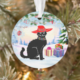 Adorno Gato negro Navidad
