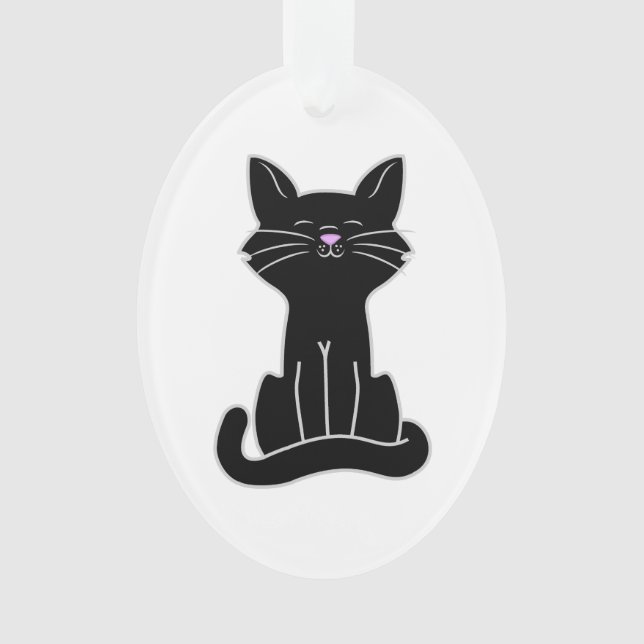 Adorno Gato negro que se sienta (Anverso)