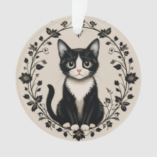 Adorno Gato negro y blanco elegante