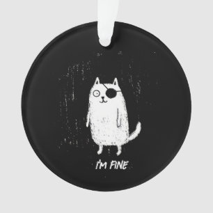 Adorno Gato Pirata – Arte Divertido Mínimo de Gatos