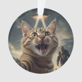Adorno Gato tomándose selfie con OVNI y obsequio divertid