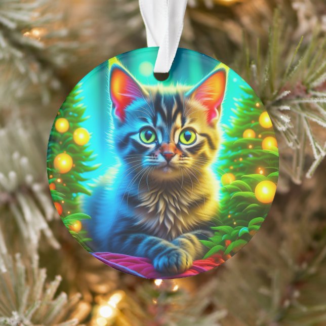 Adorno Gato y árboles de Navidad de Navidades personaliza (Árbol)