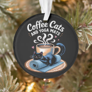 Adorno Gatos de Café y Alfombras de Yoga Gato de Yoga Div
