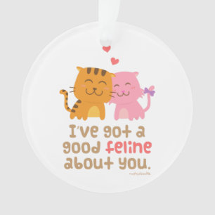 Adorno Gatos Felinos Lindos Enamorados Humor Pun