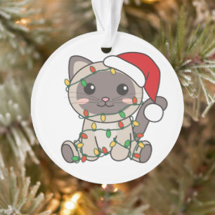 Adorno Gatos Navidades Animales de Invierno Gatos