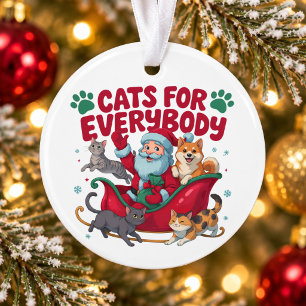 Adorno Gatos Para Todos Navidad Santa Trineo Navidad