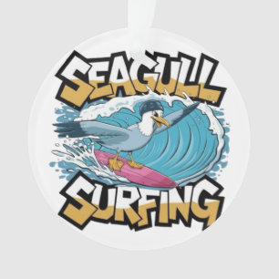 Adorno Gaviota De Surfista De Invierno, Surf De Gaviota, 
