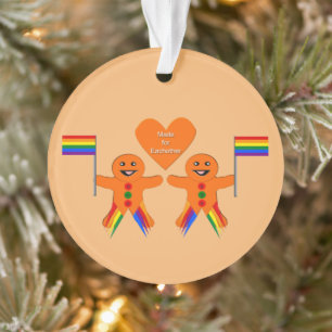 Adorno Gay Men Navidades Gingerbread Pareja Personalizado