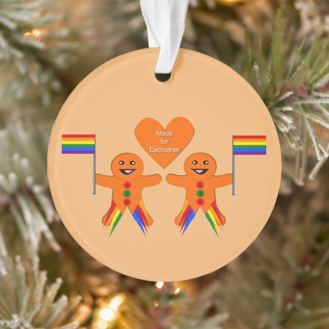 Adorno Gay Men Navidades Gingerbread Pareja Personalizado (Árbol)