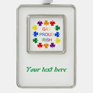 Adorno Gay Orgulloso Irlandés LGBT Rainbow Shamrock Perso