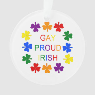 Adorno Gay Proud Irlandés LGBT Rainbow Shamrock
