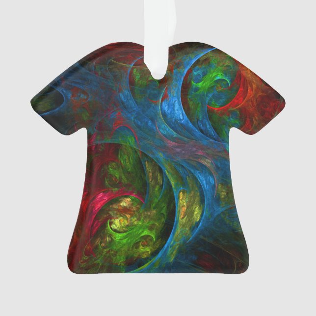 Adorno Génesis Azul Abstracto Arte Camisa Acrílica (Anverso)