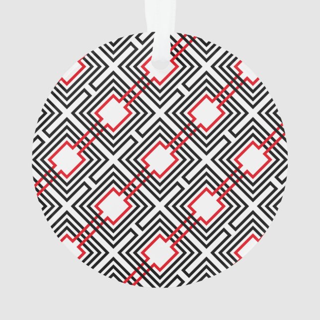 Adorno Geométrico negro rojo y blanco (Reverso)