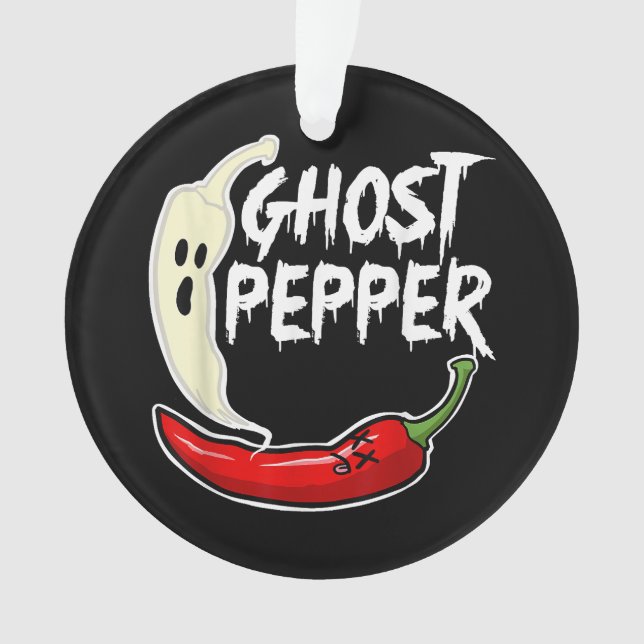 Adorno Ghost Pepper Funny Spicny Hot Halloween Ghost Pepp (Anverso)