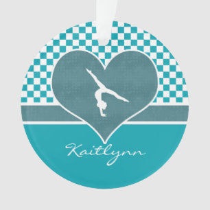 Adorno Gimnasia a cuadros verde verde azulada con el