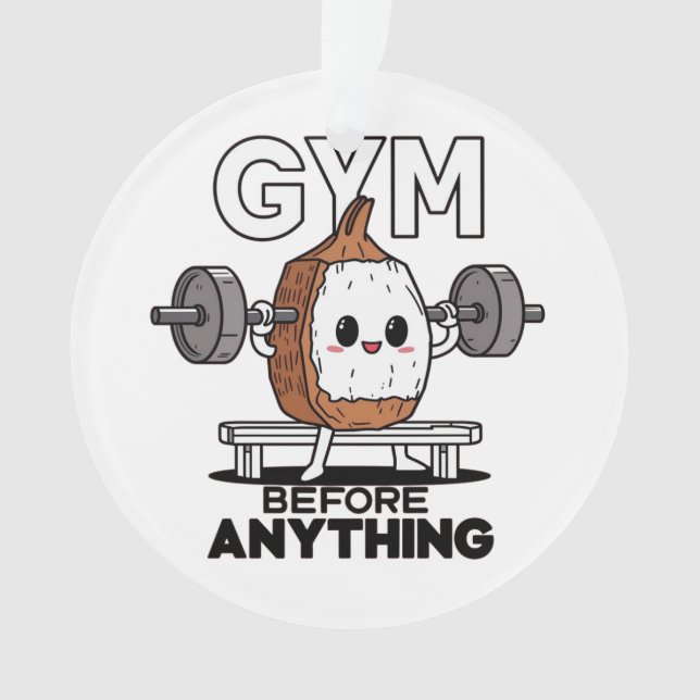 Adorno gimnasia antes de cualquier cosa fitness caricatur (Anverso)