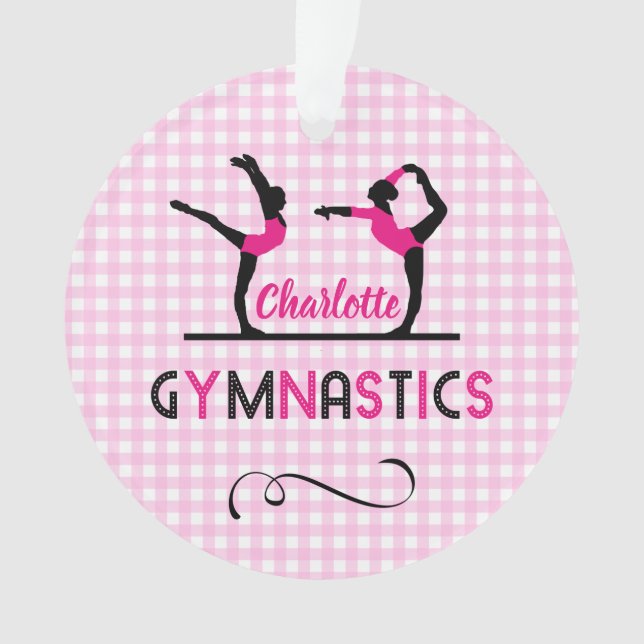 Adorno Gimnasia Gimnasia Figuras De Gimnasia Cuidada Rosa (Anverso)
