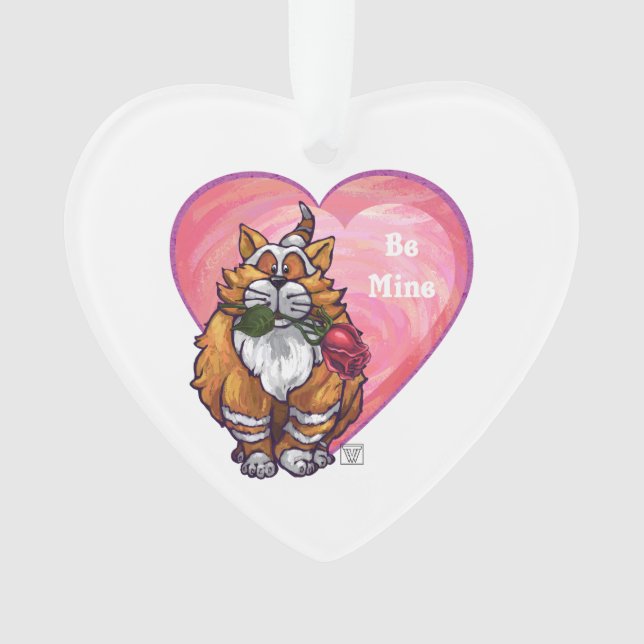 Adorno Ginger Cat El día de San Valentín (Anverso)