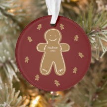 Gingerbread Man Personalizado Nombre Año feriado