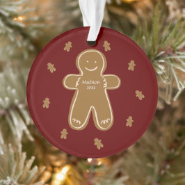 Adorno Gingerbread Man Personalizado Nombre Año feriado