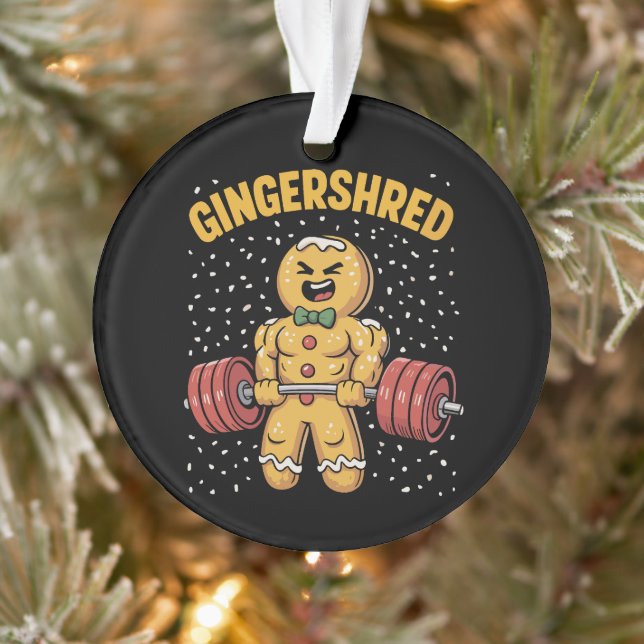 Adorno Gingershred Funny Gingerbread Man Gym Bodybuilding (Árbol)