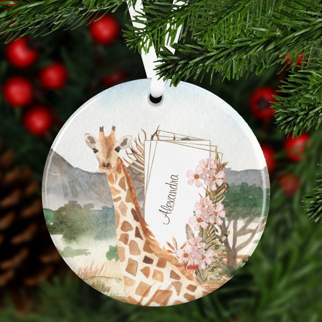 Adorno Girafa acuarela en Navidades africanos de Savannah (Subido por el creador)