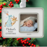 Adorno Girafa de entrega especial primera foto de Navidad<br><div class="desc">Pequeña jirafa de parto especial niños Primer ornamento de Navidad. ...  Artículos coincidentes disponibles en nuestra tienda.</div>