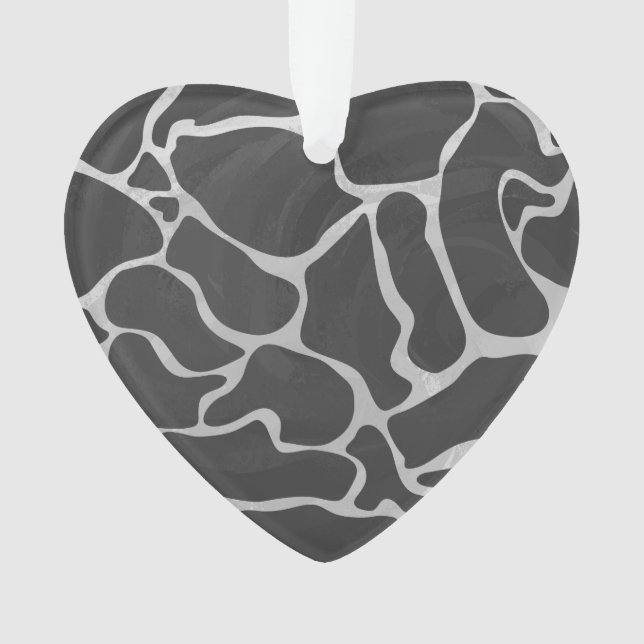 Adorno Giraffe Impresión gris claro y negro (Anverso)