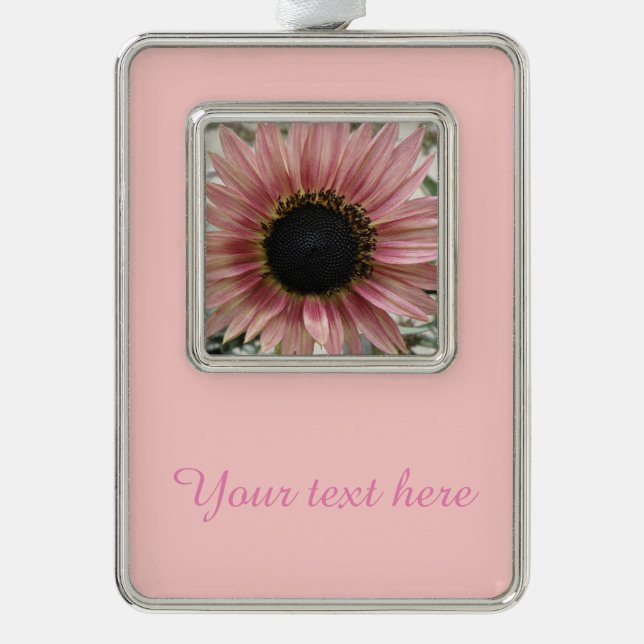 Adorno Girasol rosa pálido personalizado (Anverso)