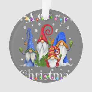 Adorno Gnome Navidades Pajamas - Garden Gnome Merry Chris