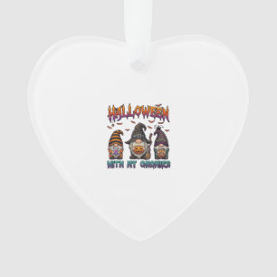 Adorno Gnomos de Halloween Tres Gnomos Sombrero de Bruja 