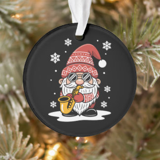 Adorno Gnomos de Navidad Saxofón Gafas de sol Copo de nie