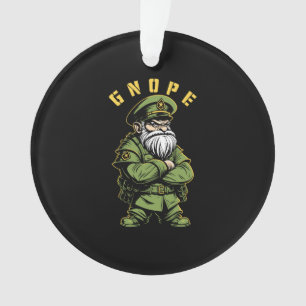 Adorno Gnope Garden Gnome Funny Military Officer Gardener