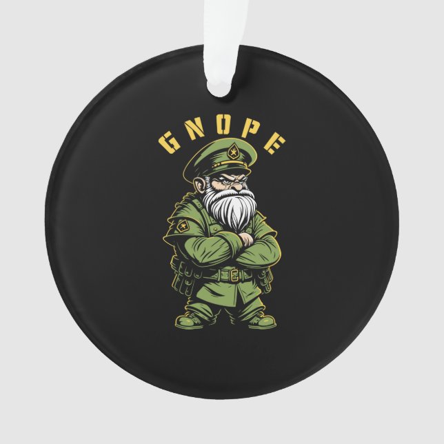 Adorno Gnope Garden Gnome Funny Military Officer Gardener (Anverso)