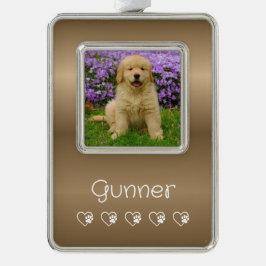 Adorno Gold Pet Photo Ornament - Vertical Frame, Photo 