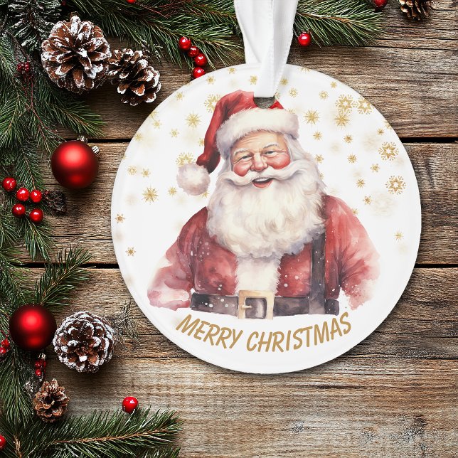 Adorno Gold Snowflake Santa Claus Kid's Christmas (Subido por el creador)