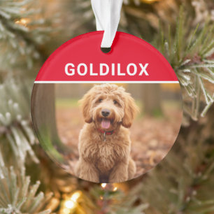 Adorno Goldendoodle con Navidades de fotografía con nombr