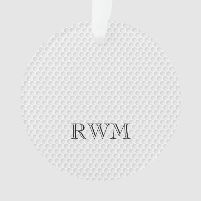 Adorno Golfer INITIALS Golf Memorial Ornament Ball (Anverso)
