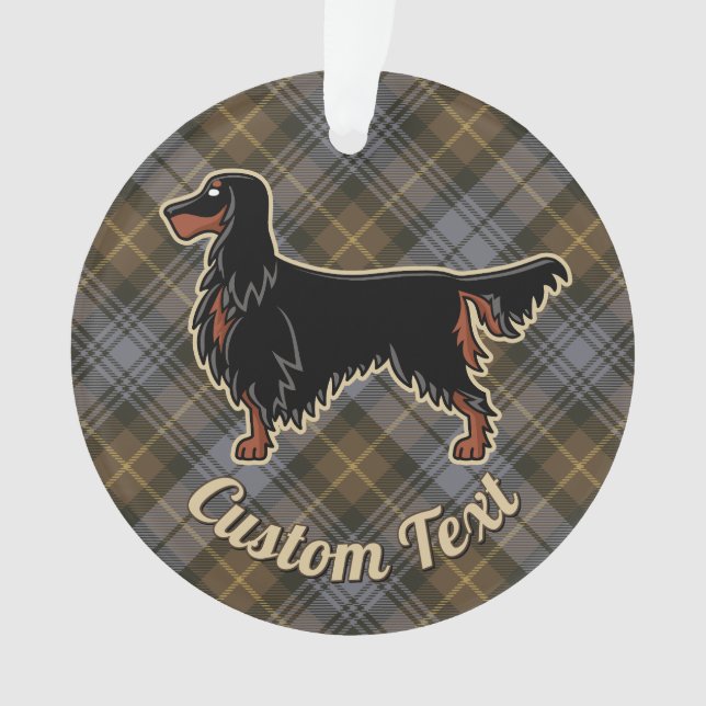 Adorno Gordon Setter sobre Gordon Tartan (Anverso)