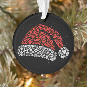 Adorno Gorra de Santa Huella de Pata Navidad Amante de Pe