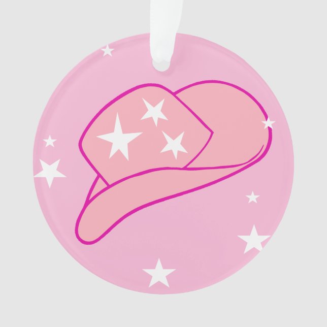 Adorno Gorra occidental moderna de vaca, rosa (Anverso)