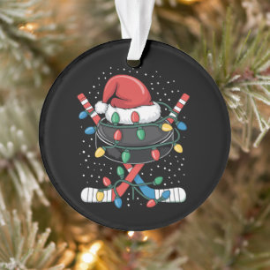 Adorno Gorrito Deportivo de Hockey de Navidad Xmas Santa