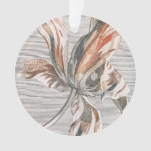 Adorno Grabado Antiguo de Flor de Tulipán Elegante con Ra