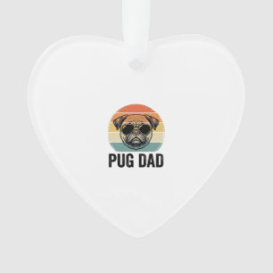 Adorno Grabado de papá Pug vintage diseño de amante del p