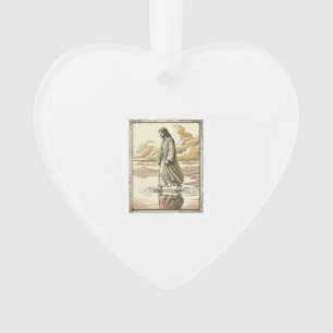 Adorno Grabado de paseo espiritual vintage por agua