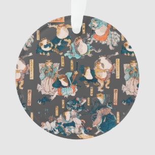 Adorno Grabado en madera de rana japonesa Kuniyoshi Ukiyo