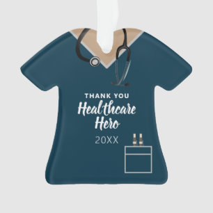 Adorno Gracias Hero Blue Scrub Personalizado