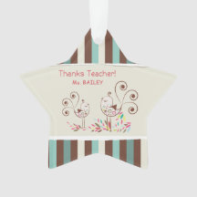 Gracias Profesor, Whimsical Bird Stripe