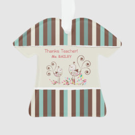 Adorno Gracias Profesor, Whimsical Bird Stripe