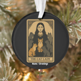 Adorno Graciosa Witchy Gótico Cat Lady Tarot Card Magical
